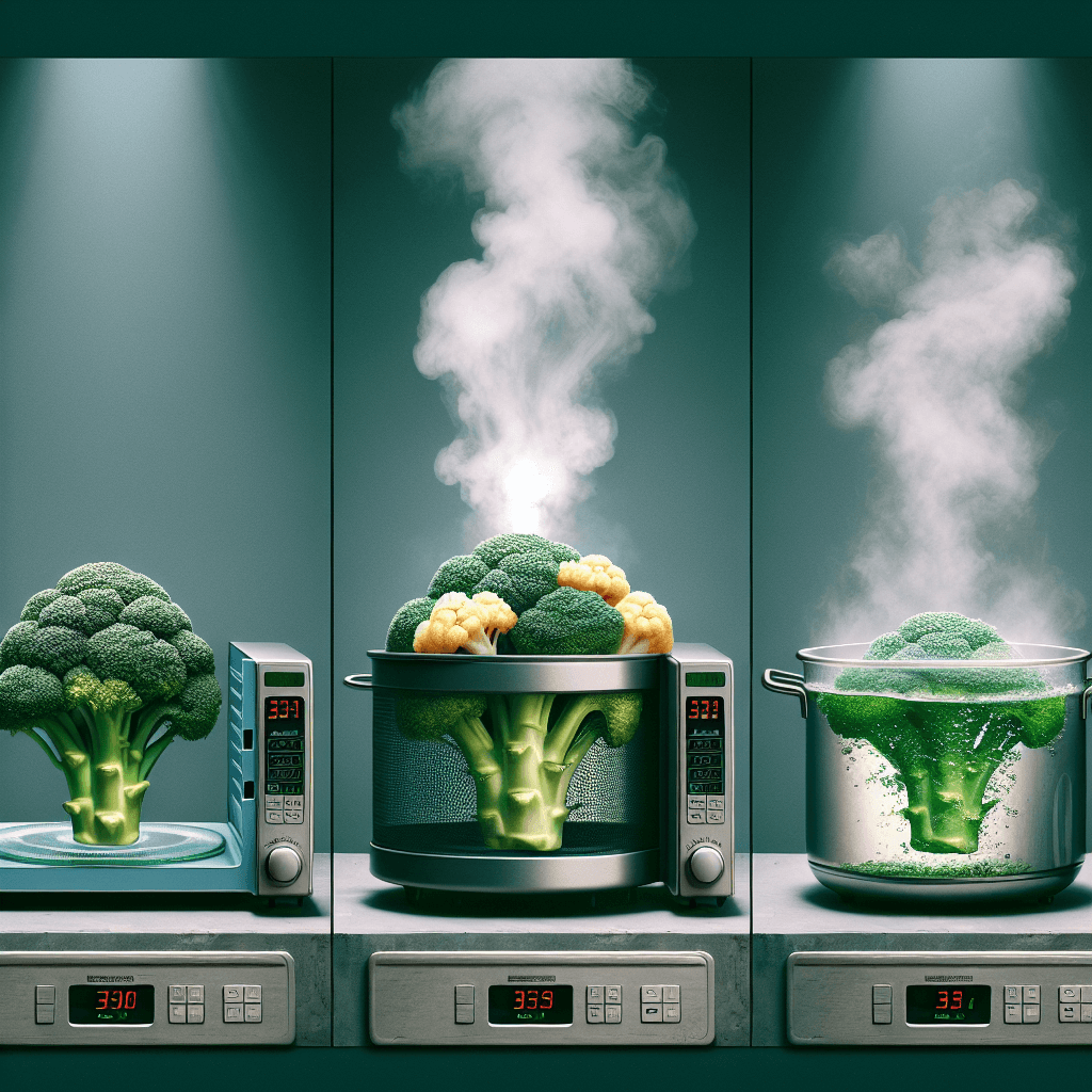전자레인지 vs 찜기 vs 끓이기, 브로콜리 조리 비교 테스트