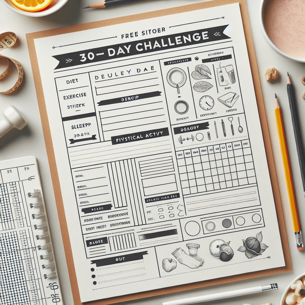 30일 챌린지 템플릿, 식단·운동·수면 기록표 무료 제공