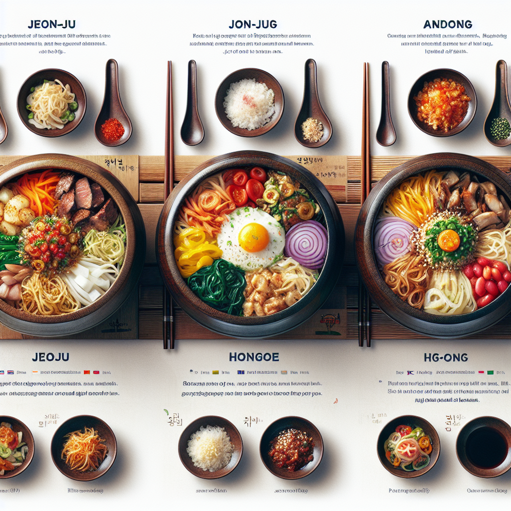 고향의 맛, 지역별 비빔밥 비교: 전주&middot;진주&middot;안동 등 대표 레시피