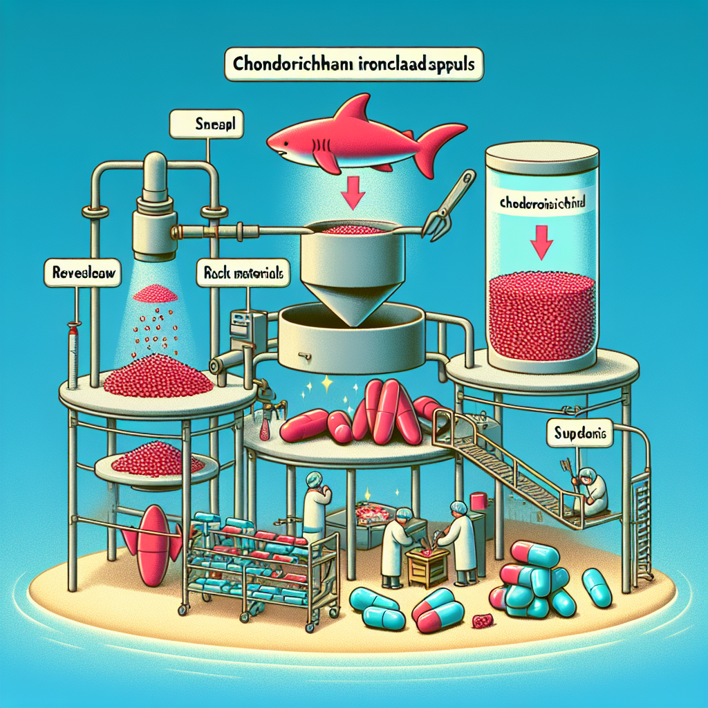 철갑상어 콘드로이친 제조 과정 공개: 원료에서 캡슐까지