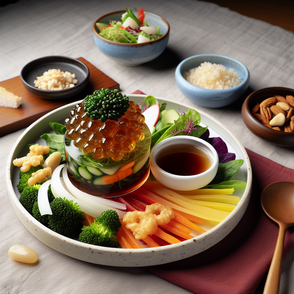 아삭한 도토리묵과 봄나물 무침 조합으로 만드는 한 끼 메뉴