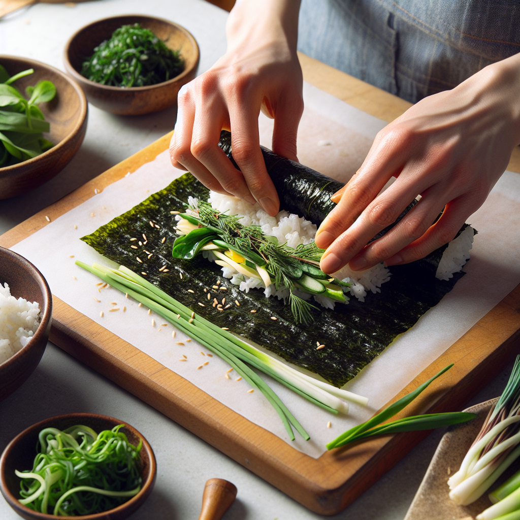 집에서 만드는 봄나물 김밥: 재료 조합과 싸는 요령