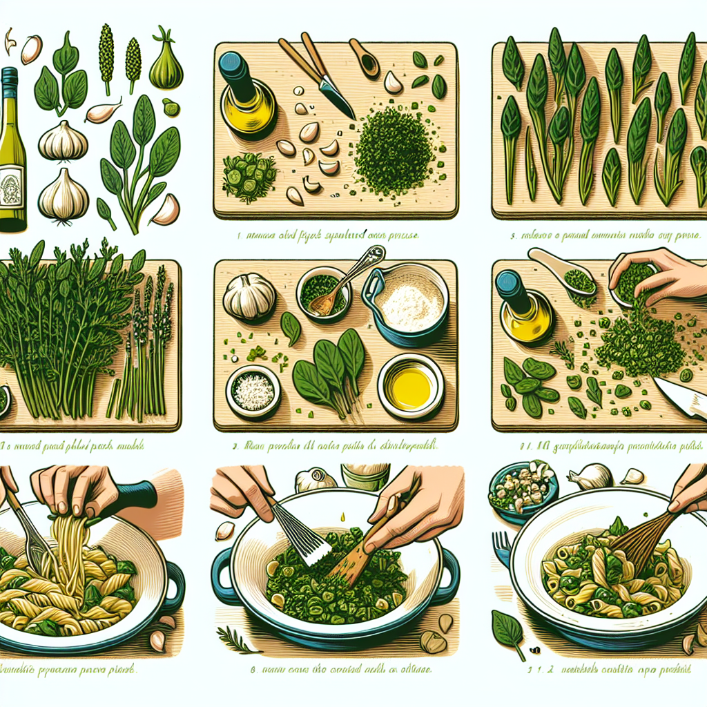 미나리·냉이 페스토로 색다른 파스타 소스 만드는 방법